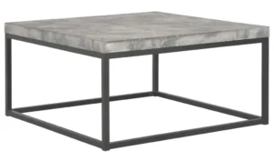 Beton sofabord med kubistisk design og sort stel