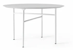 Menu Snaregade rundt hvidt spisebord med metalstel