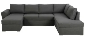 Stanford LUX U-formet mørkegrå sofa med opbevaring under chaiselong