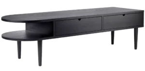 FDB Møbler F24 Radius sort sofabord med 2 skuffer