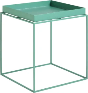 Hay Tray Table - kvadratisk grønt sofabord med bakke på toppen