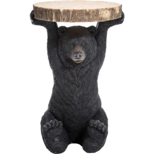 Kare Design Animal rundt hjørnebord med bjørneskulptur som sokkel