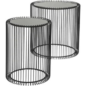 Kare Design Wire rundt hjørnebord i sort metal