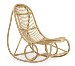 Sika-Design Nanny gyngestol med høj ryg i naturlig rattan