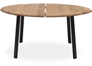 Stort rundt spisebord på 160 cm. med bordplade i massiv olieret eg